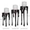 CosmoLiving by Cosmopolitan Black Aluminum Pillar Candle Holder with Dripping Melting Designed Legs Set